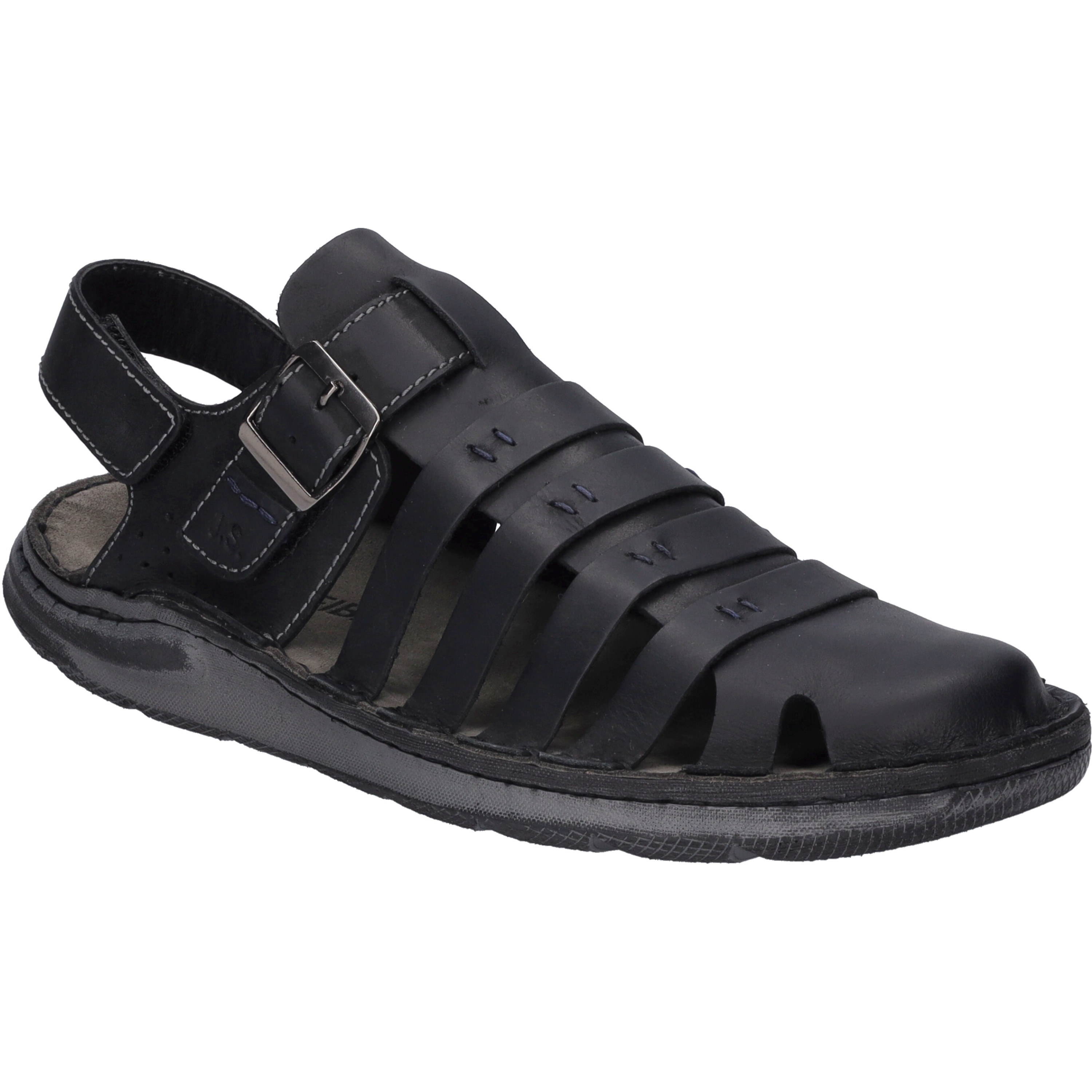 Sandale JOSEF SEIBEL "Maverick 21, schwarz", Herren, Gr. 45, schwarz, Obermaterial: 100% Rindsleder Leather cow., Schuhe Sandale