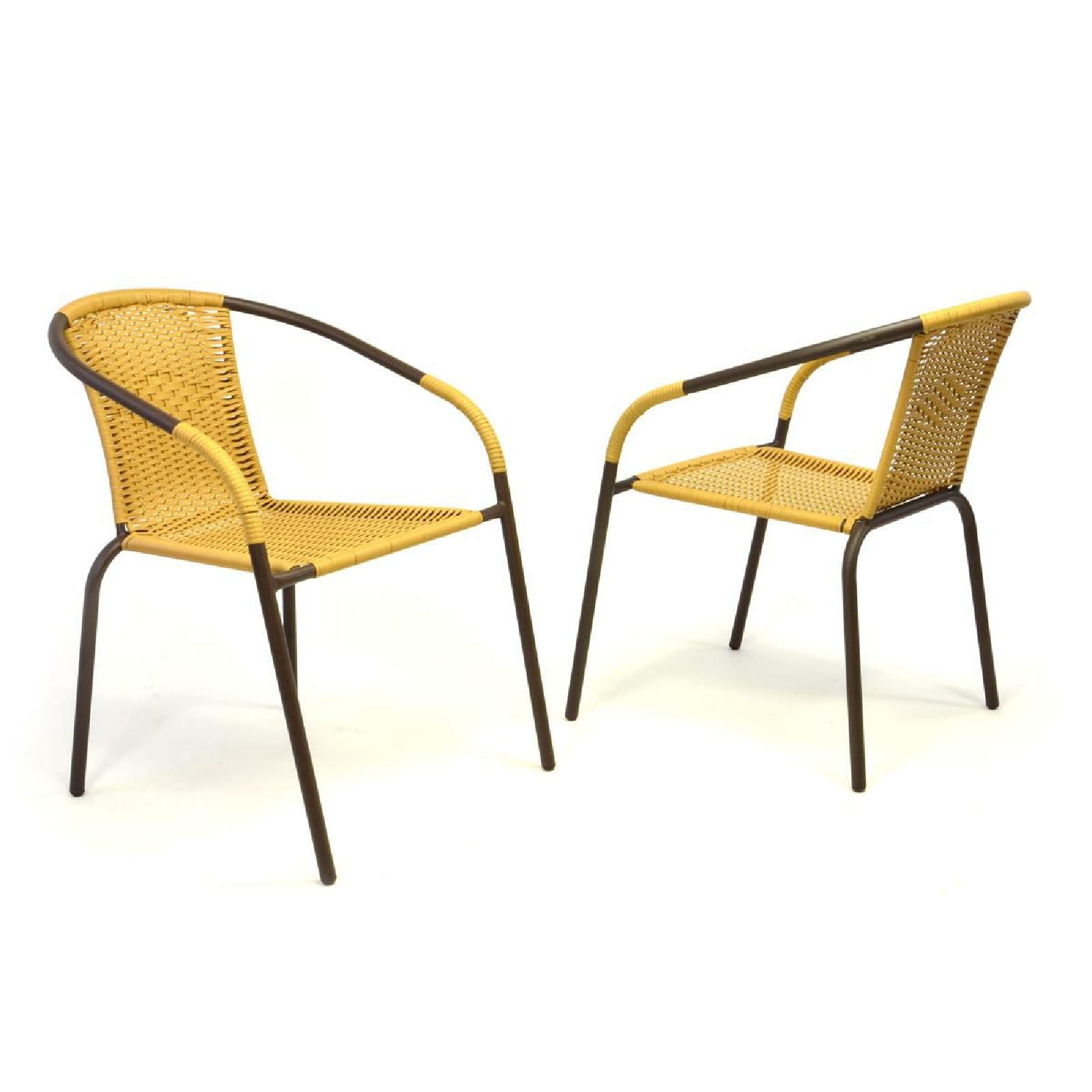 Gartenstuhl VCM "2er Set Bistrostuhl Balkon Gartenstuhl", gelb, Obermaterial: 100% Kunststoff plastic., Stühle, Gartenstuhl