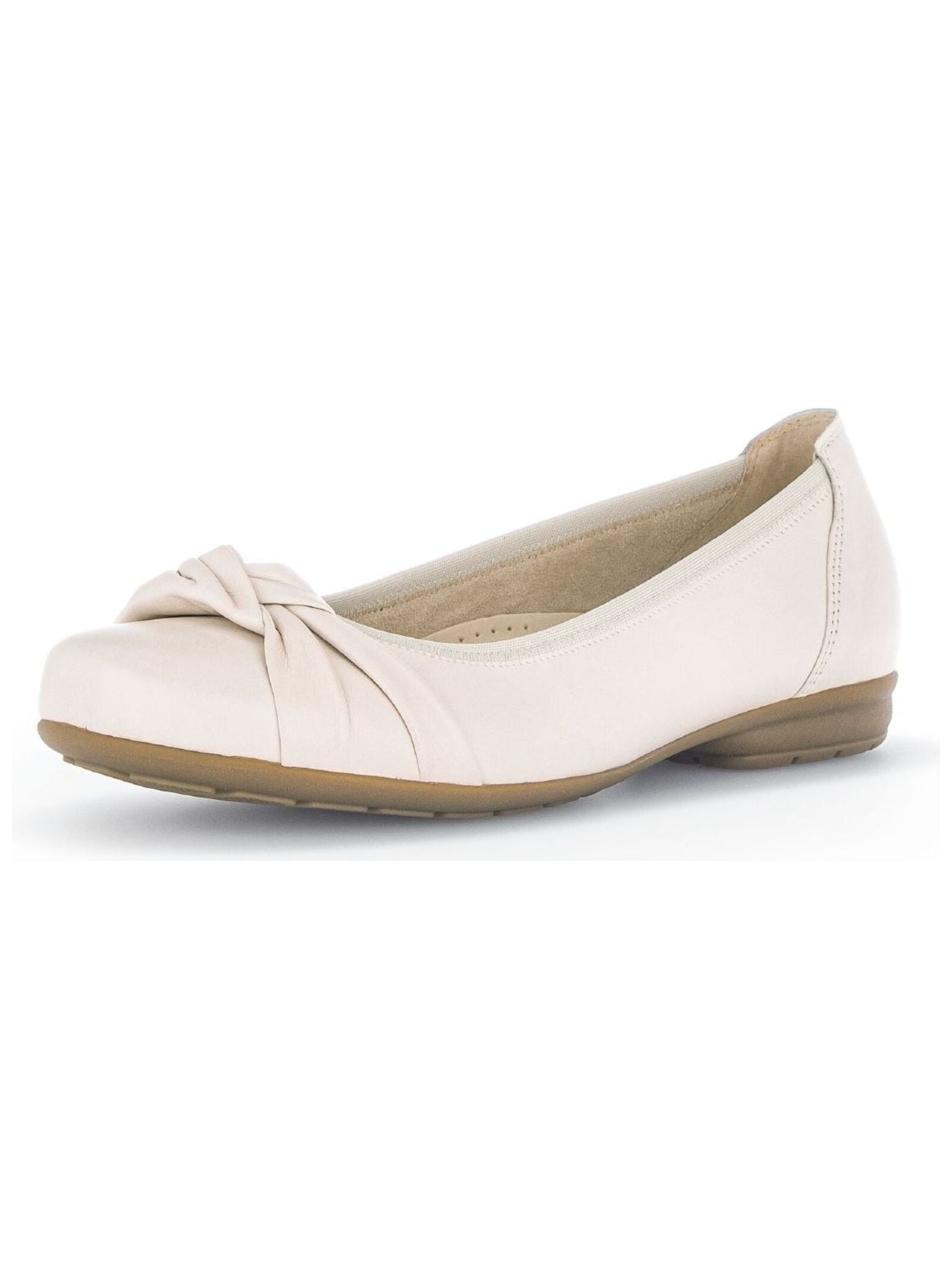 Ballerina GABOR COMFORT "Gabor Comfort Ballerinas Leder", Damen, Gr. 41, ivory, Leder, Schuhe Ballerina