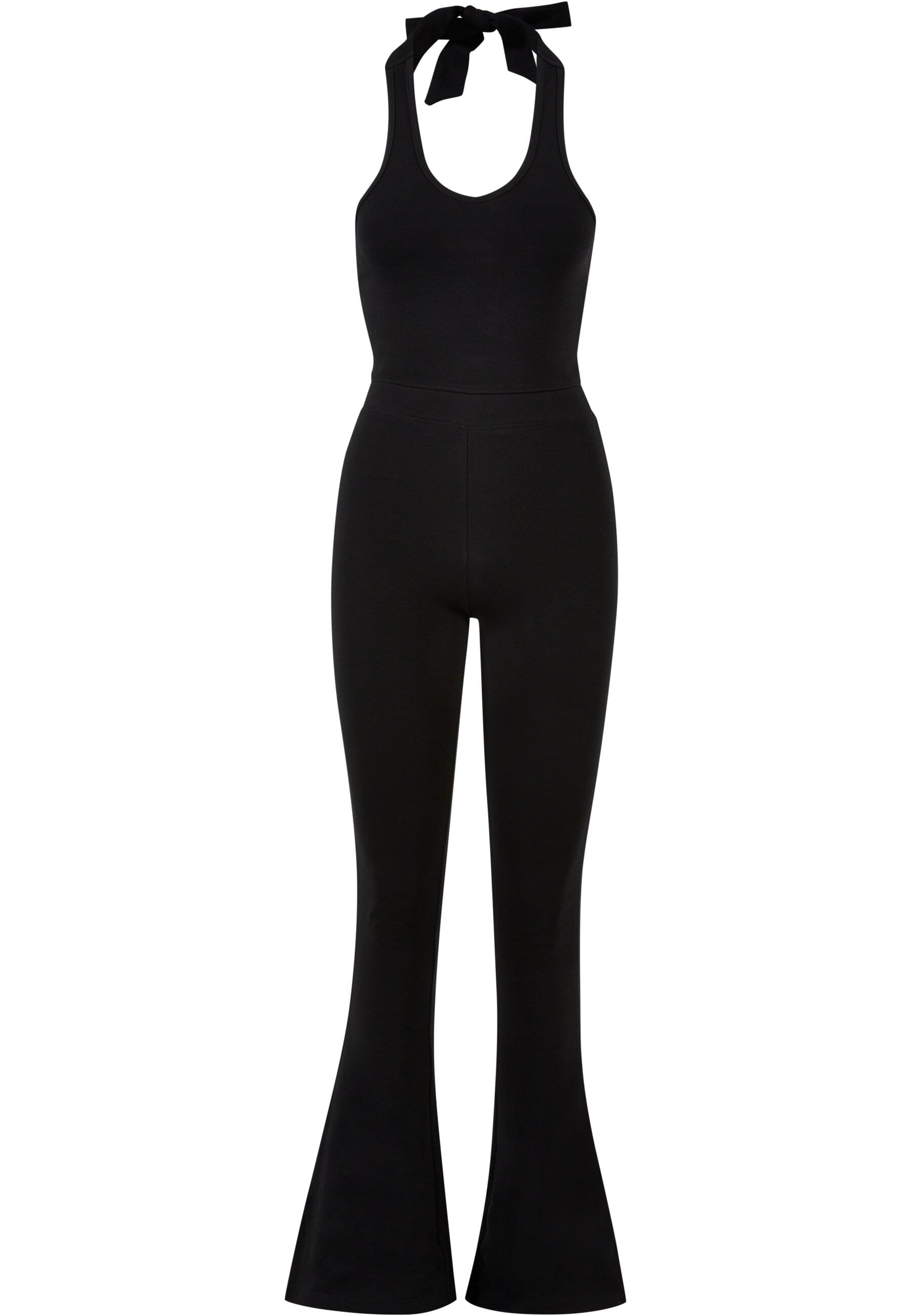 Jumpsuit URBAN CLASSICS "Urban Classics Damen", Damen, Gr. XS, US-Größen, schwarz, 95% Baumwolle, 5% Elasthan, unifarben, Overalls Jumpsuit