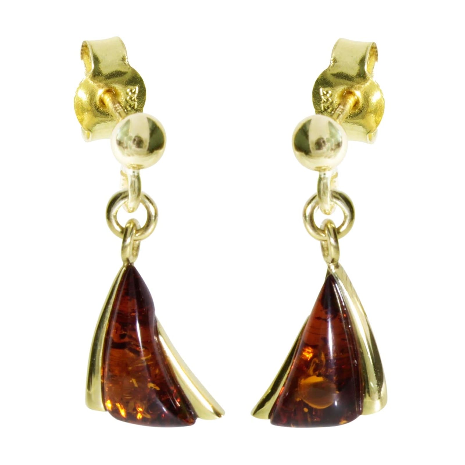 Paar Ohrhänger OSTSEE-SCHMUCK "- Imke - Gold 333/000 - Bernstein" Gr. 21, gold (gold 333, goldfarben, gelb), Ohrringe, Damen, Gelbgold 333