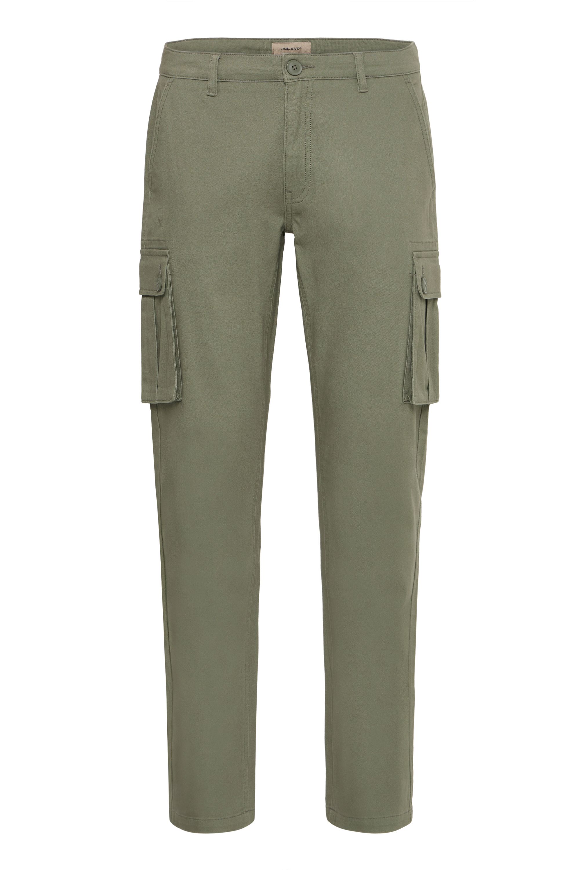 Cargohose BLEND "Cargohose BHKallen", Herren, Gr. 34/32, Länge 32, grün (dusty olive), Obermaterial: 99% Baumwolle CO. 1% Elasthan EL., Hosen Cargohose