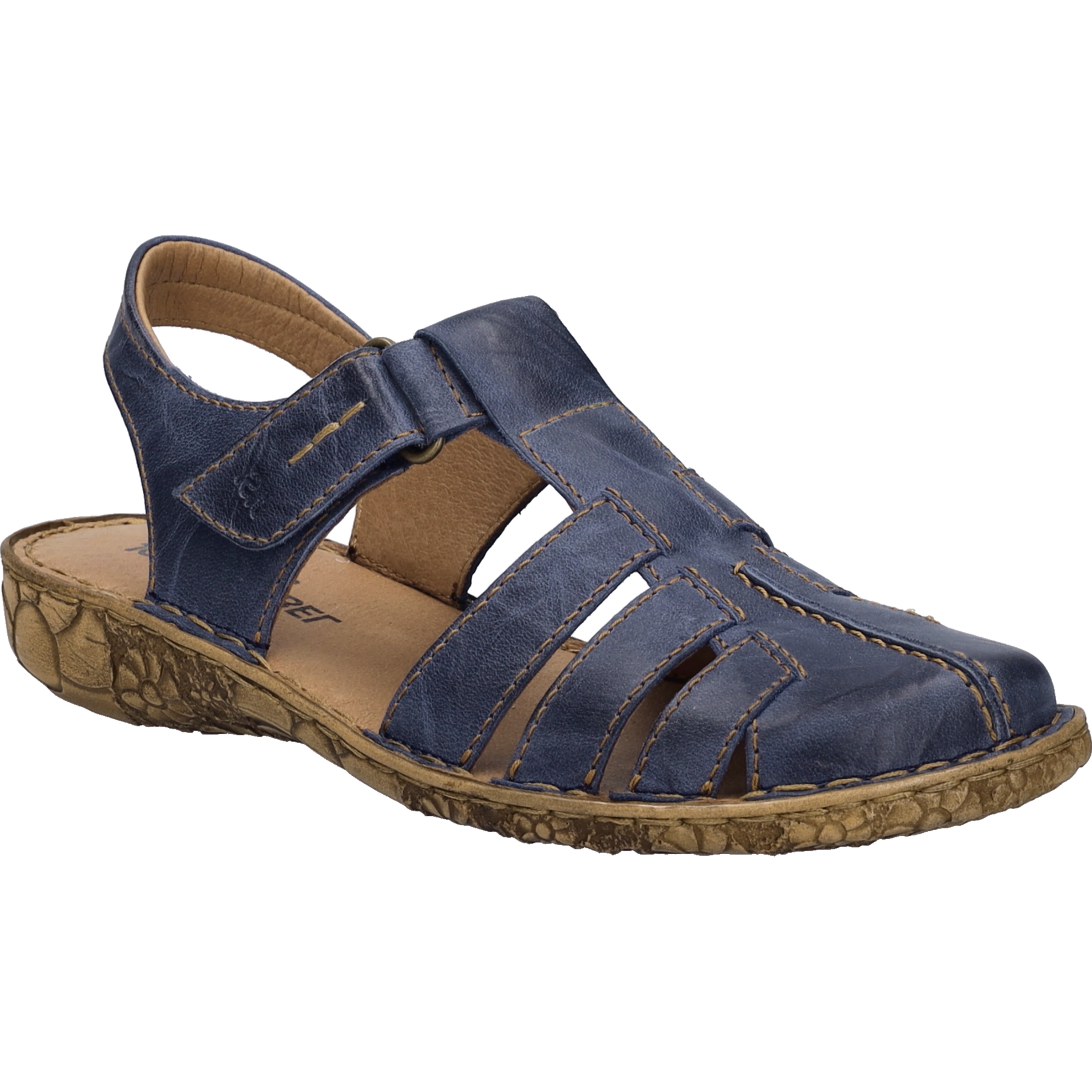Sandale JOSEF SEIBEL "Rosalie 48, dunkelblau", Damen, Gr. 39, blau (dunkelblau), Obermaterial: 100% Rindsleder Leather cow., Schuhe Sandale