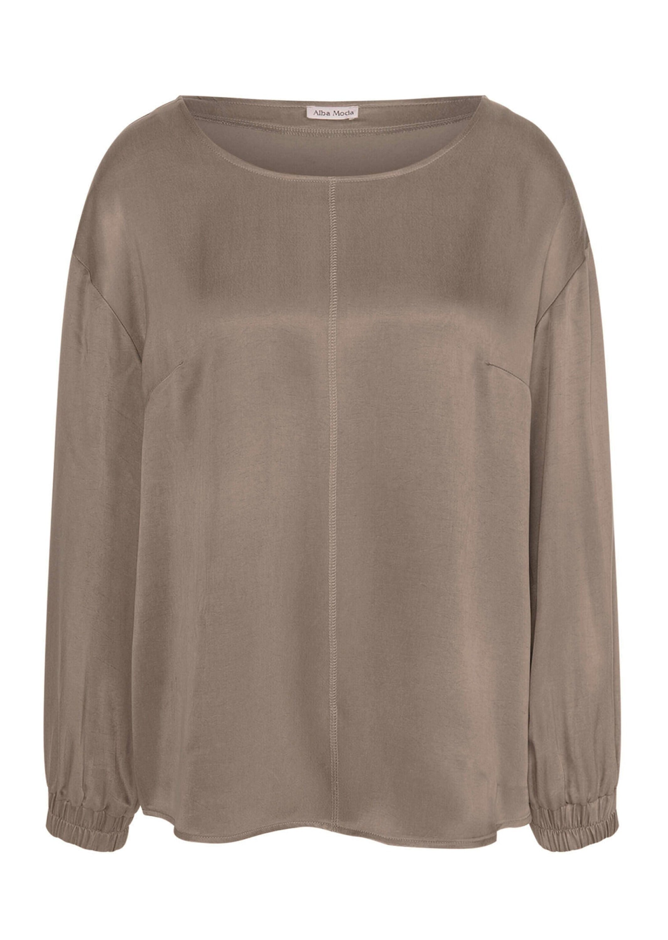 Shirtbluse ALBA MODA "Bluse Bluse", Damen, Gr. 42, beige (taupe), Obermaterial: 53% Cupro CUP. 47% Viskose CV., Blusen