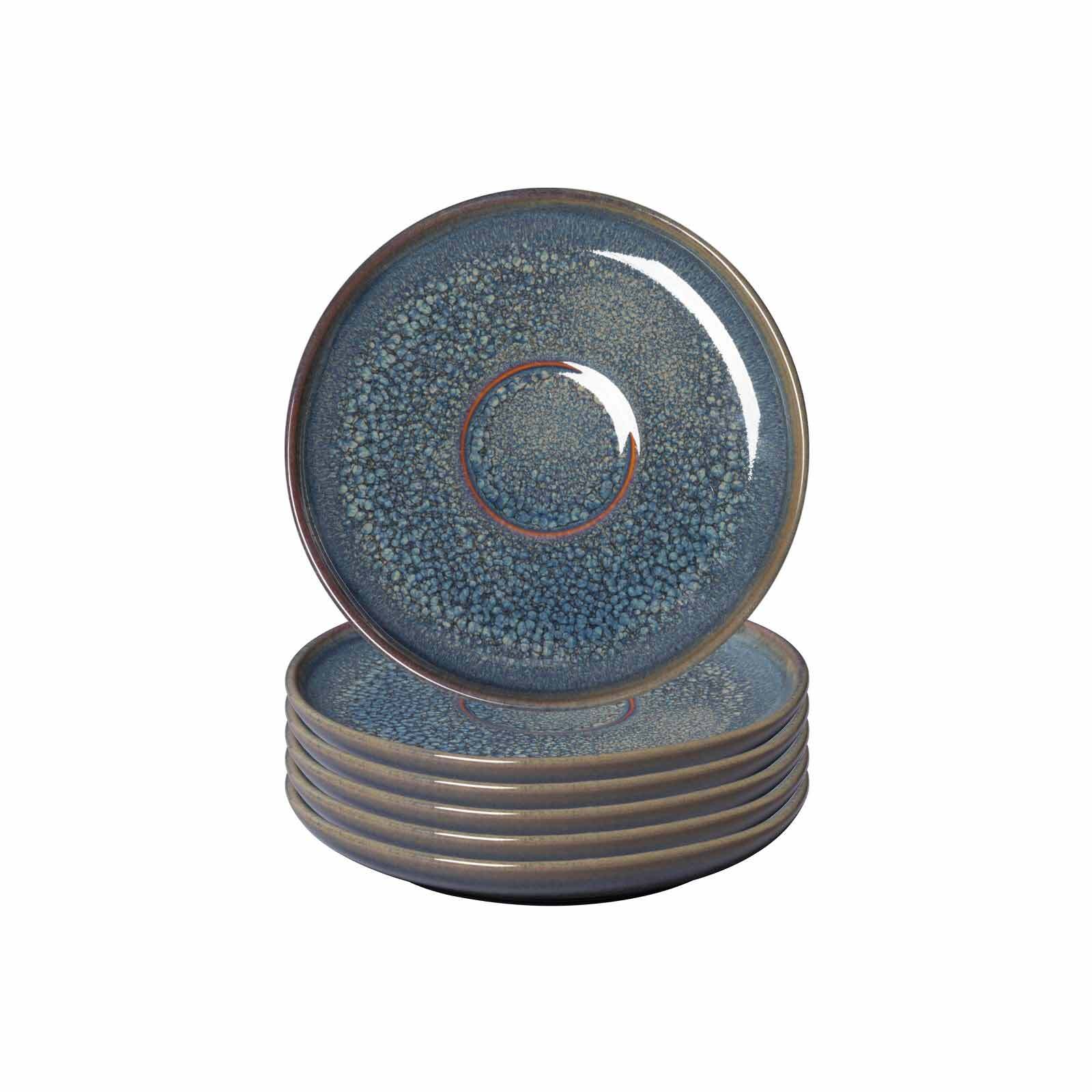 Untertasse "Espressountertassen Crafted Breeze ø 11,8 cm 6er Set blau-grau", bunt (blau, grau), LIKE. BY VILLEROY & BOCH, Speiseteller