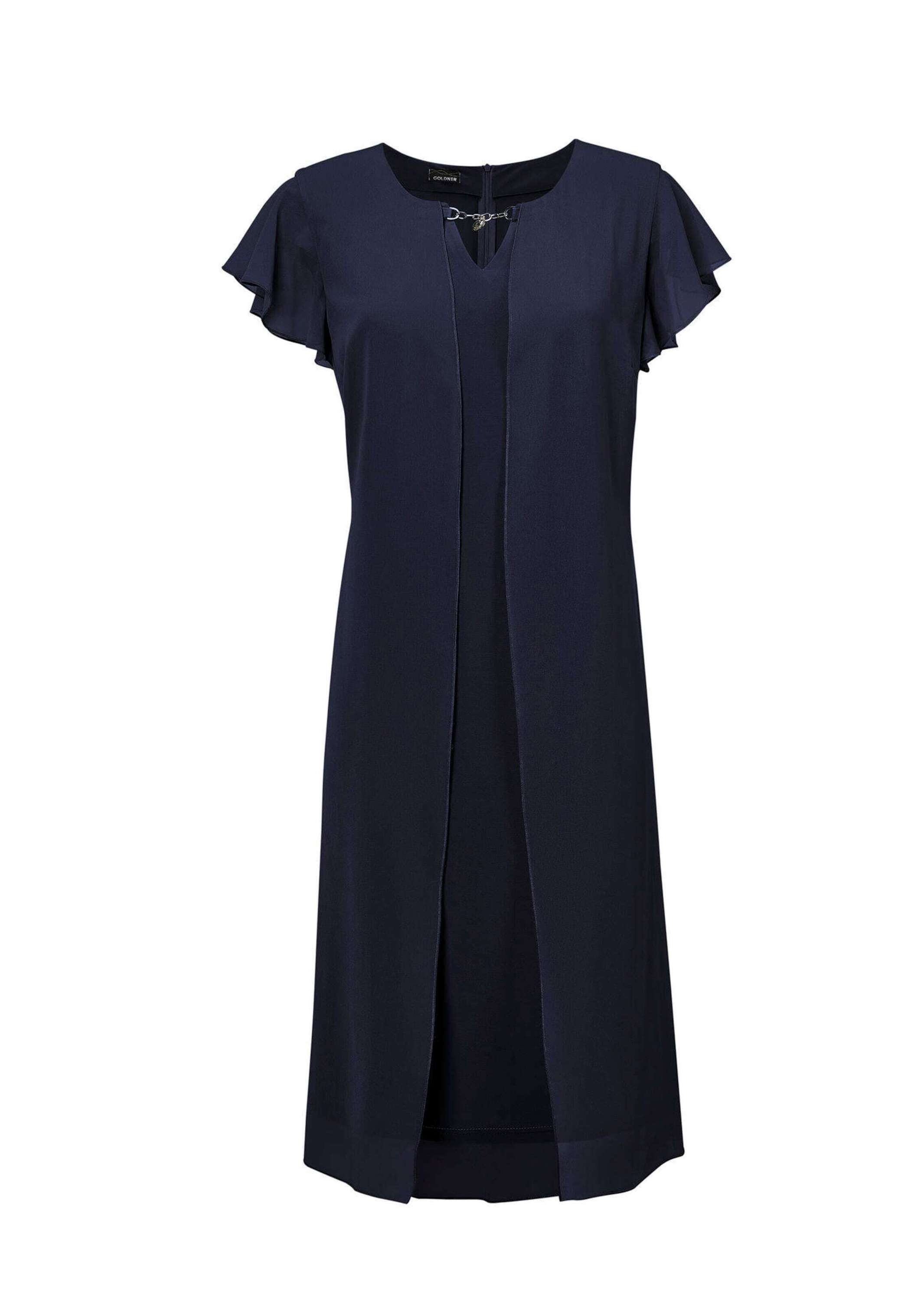 Abendkleid GOLDNER "Kleid", Damen, Gr. 54, N-Gr, blau (marine), Obermaterial: 96% Polyester PES. 4% Elasthan EL., Kleider Abendkleid