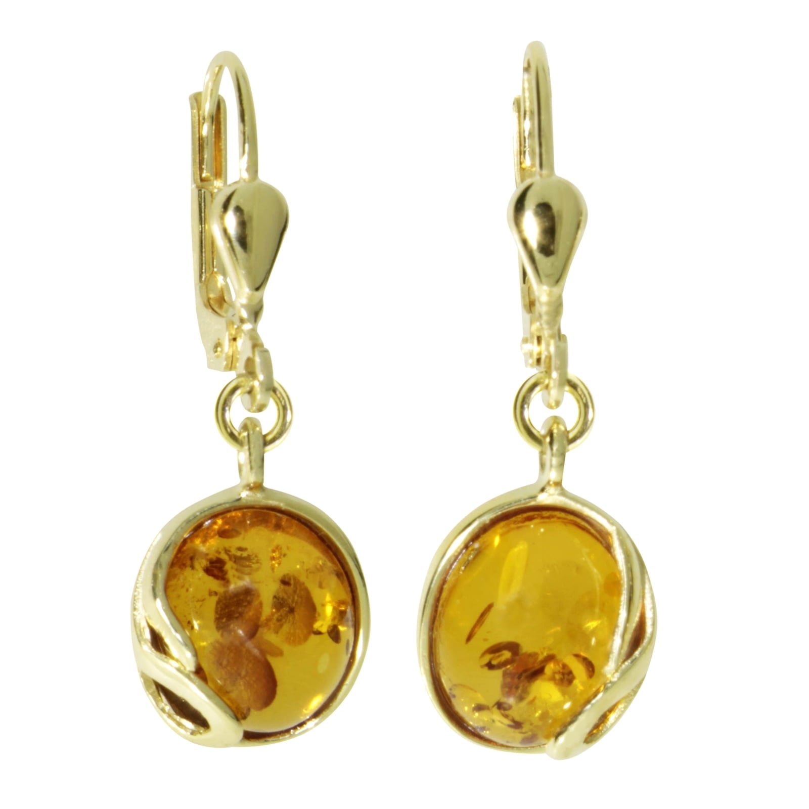 Paar Ohrhänger OSTSEE-SCHMUCK "- Lotta - Gold 333/000 - Bernstein" Gr. 28, gold (gold 333, goldfarben, gelb), Ohrringe, Damen, Gelbgold 333