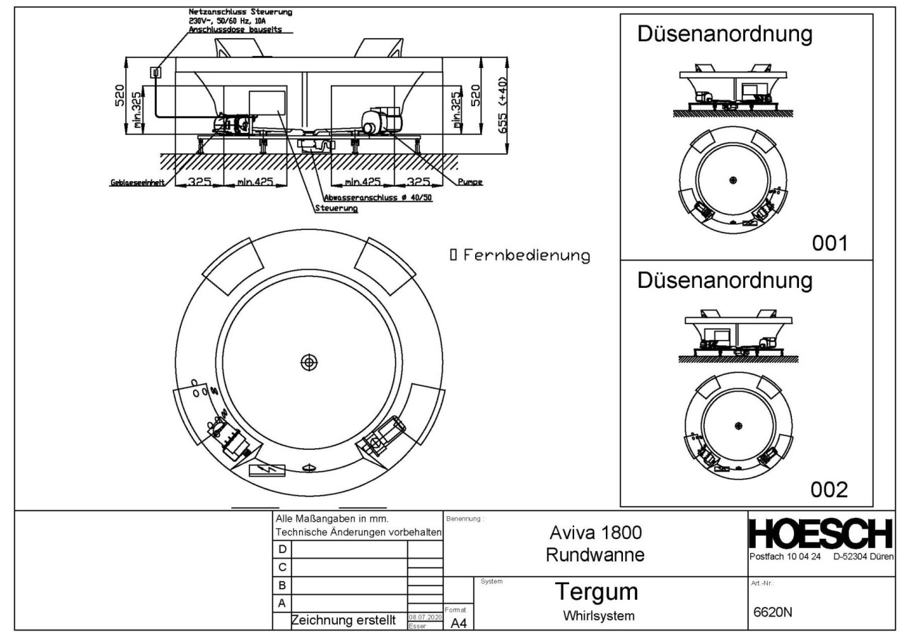 Hoesch Whirlwanne Aviva 6620 & Tergum Whirl, 6620N.010305002 Image