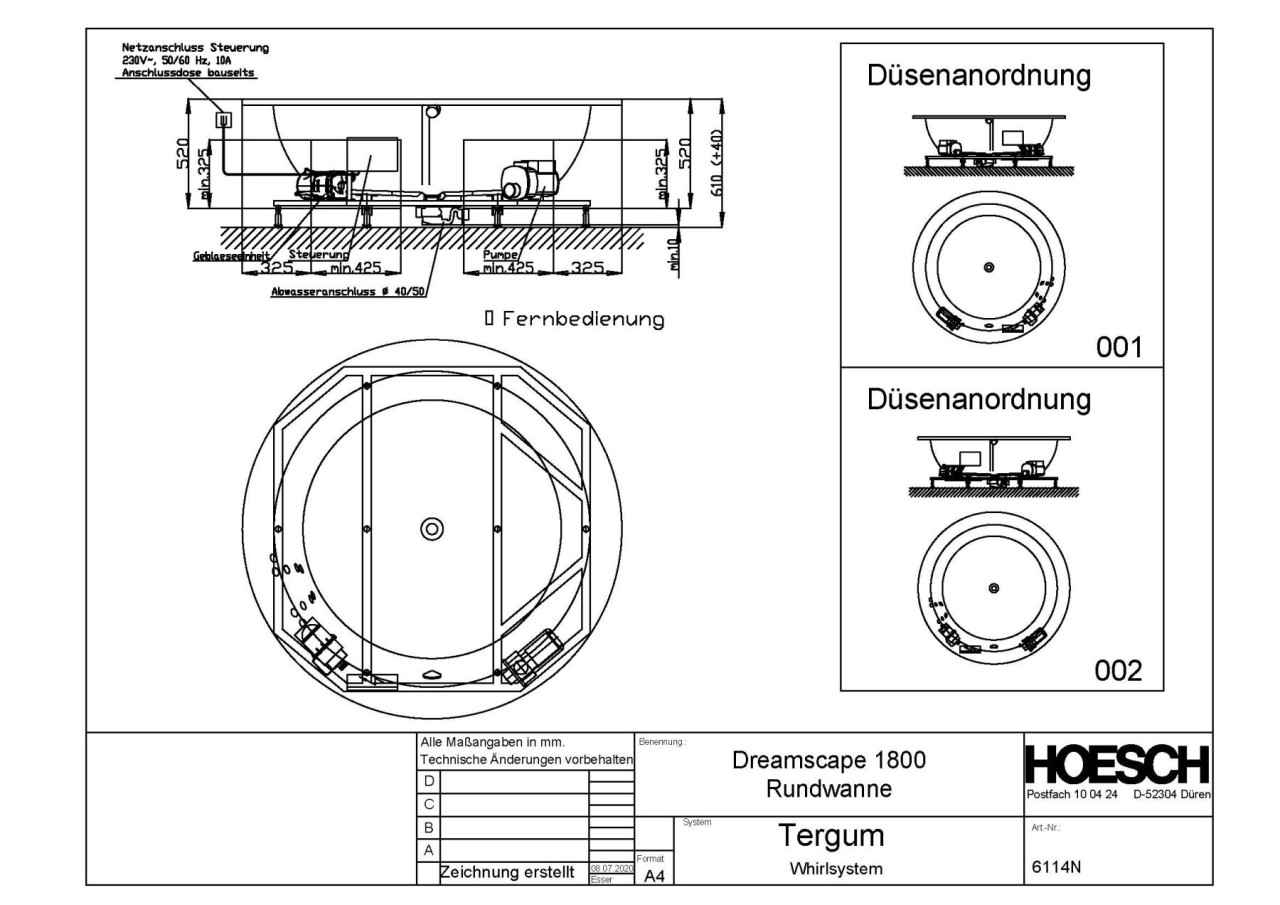 Hoesch Whirlwanne Dreamscape 6114 & Tergum Whirl, 6114N.010305002 Image
