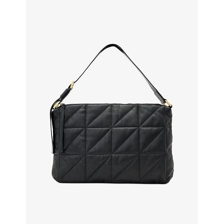 Edbury Quilted Leather Shoulder Bag - Black - AllSaints Shoulder Bags