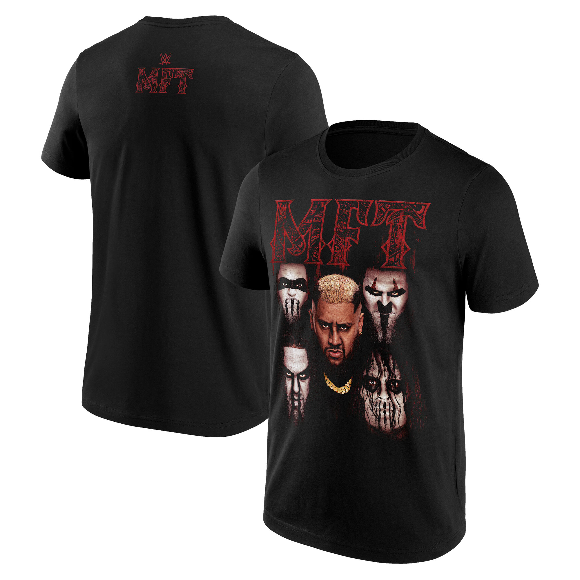 WWE MFT Schwarz, Weiß, Rot Photo T-Shirt - Schwarz - Herren Image