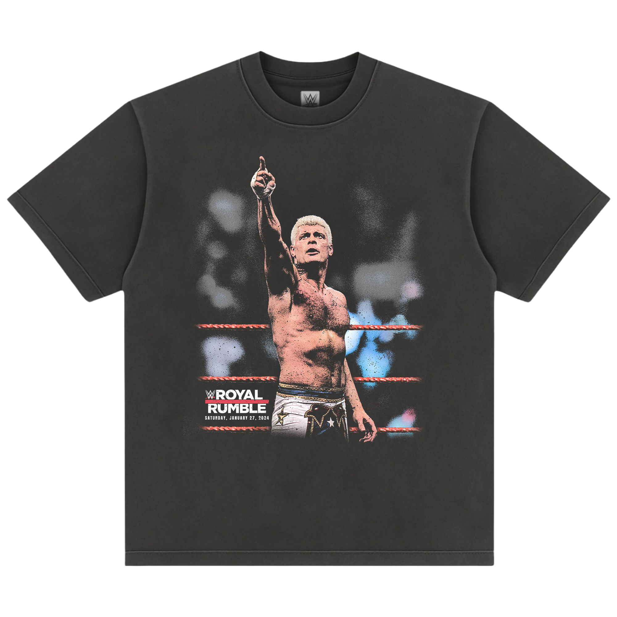 Schwarzes Cody Rhodes Royal Rumble 2024 Boxy T-Shirt für Herren Image