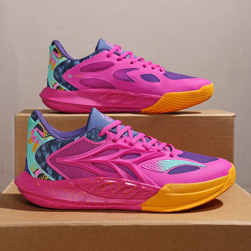 Scarpe da basket da uomo Ammortizzazione traspirante Scarpe da corsa indossabili antiscivolo Allenamento in palestra Scarpe da ginnastica da basket atletiche per uomo