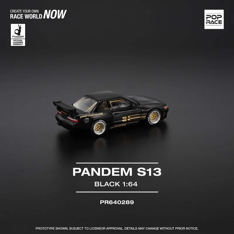 POP RACE 1:64 Nissan Pandem S13 Schwarz S43-03 Legierung Druckguss-Automodell Sammlerstück Geschenk Dekoration Image