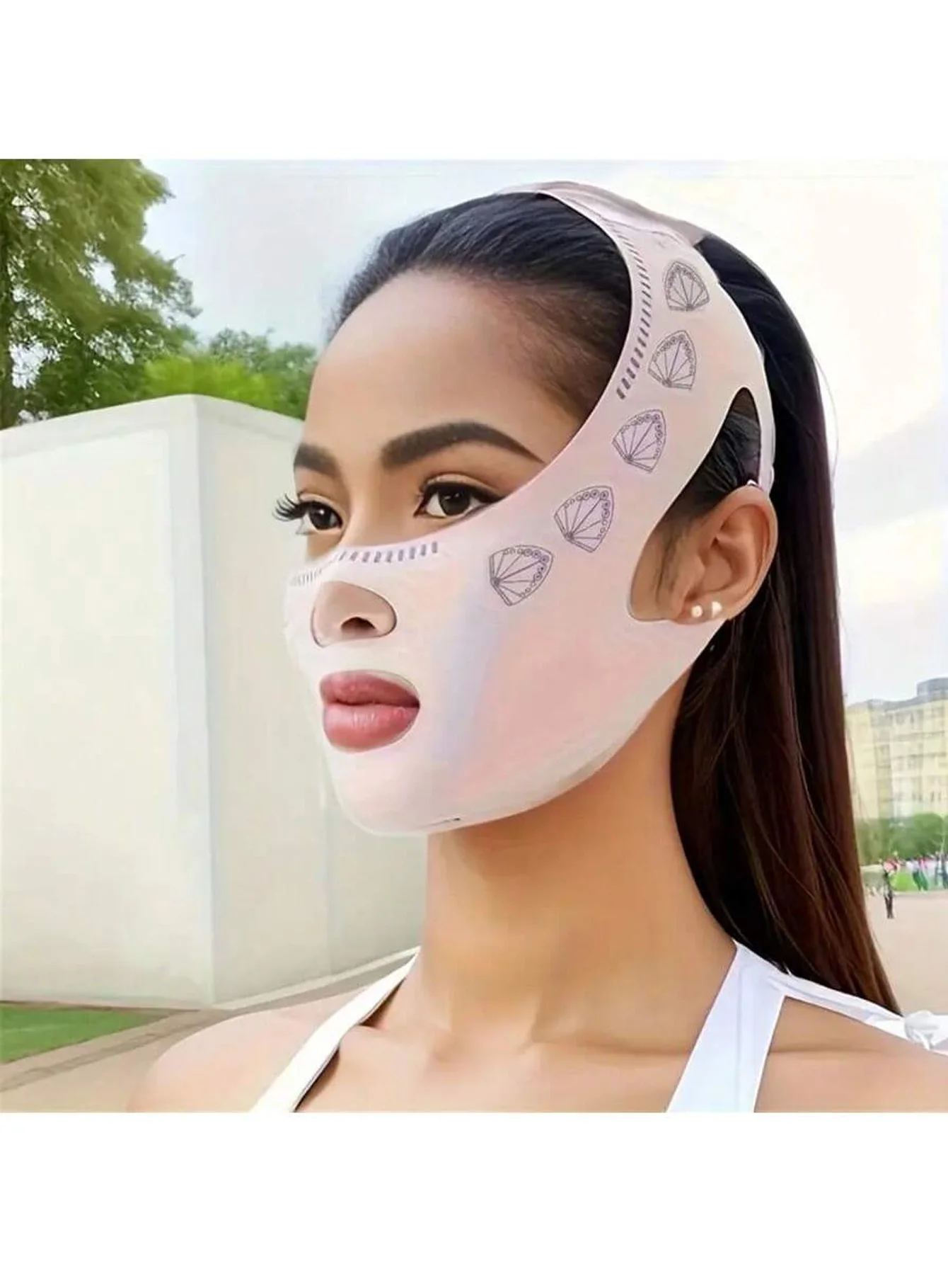 Gesichtsschlankheitsband V-Face Lifting und Straffung Gesichtsmaske für Nasolabialfalten und Doppelkinnverbesserung Schlaf Gesichtsformungsmaske Lifter Image