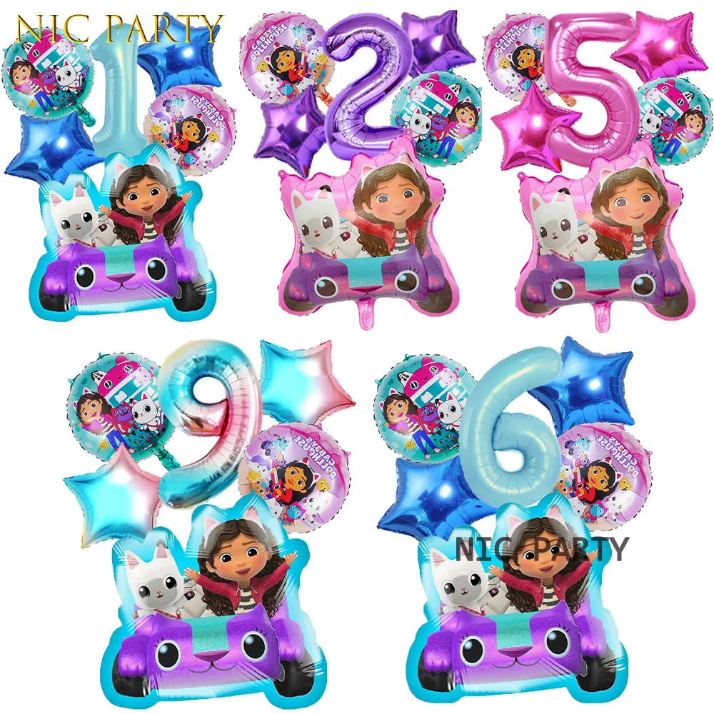 Gabby DollHouse Ballonset Geburtstagsparty Dekoration Cartoon Aluminiumfolienballon für Mädchen Babyparty Partyzubehör Globos Image
