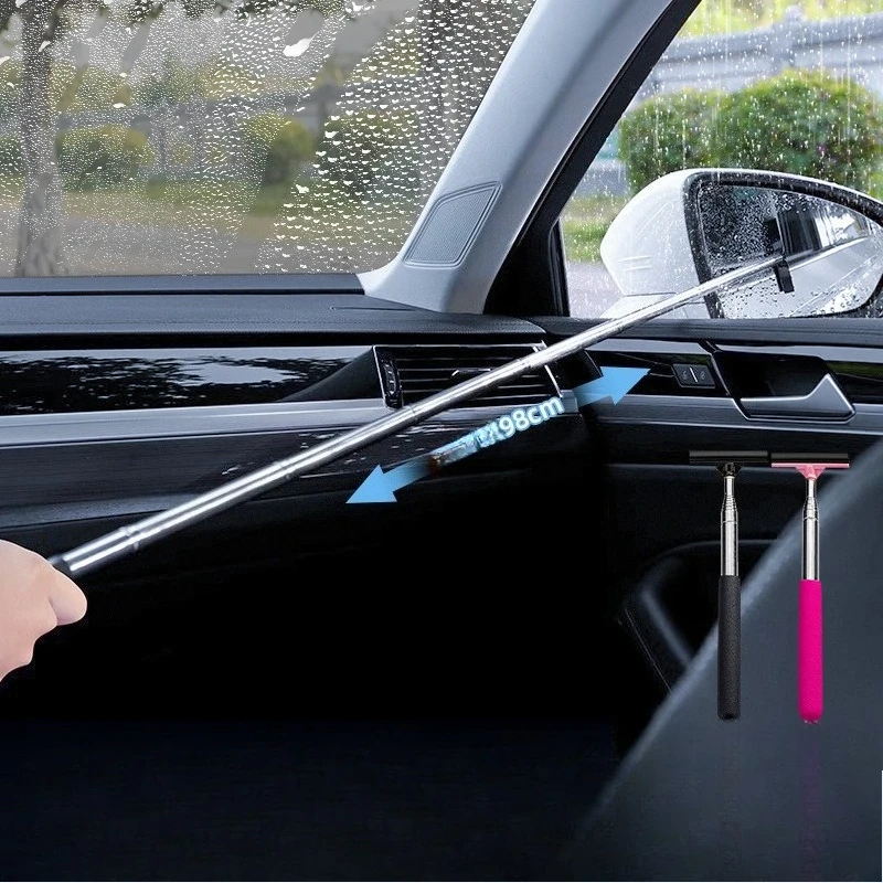 Edelstahl Auto-Rückspiegel-Wischer Teleskopischer Schaber Fensterglas-Entfeuchter Reinigungswischer für Autos Image