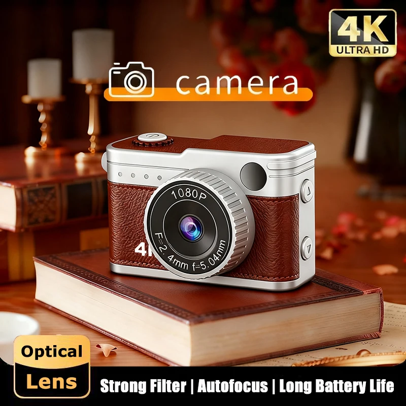 4K HD Retro Mini Kamera 1,83 Zoll mit Bildschirm 1080P Sport tragbar Vintage Video Recorder tragbar Indoor Home Outdoor Image