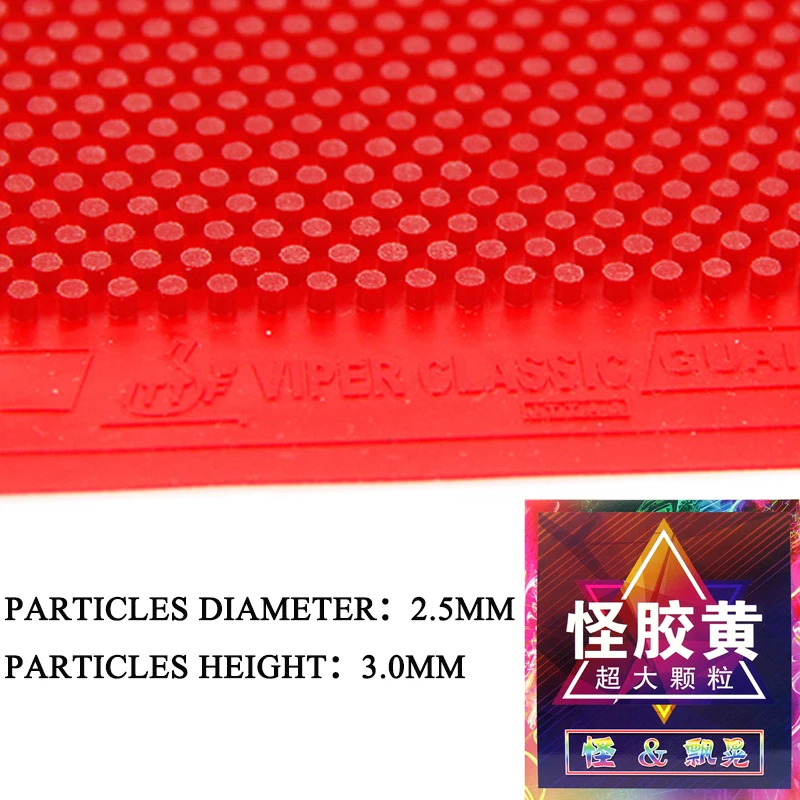 VIPER CLASSIC Tischtennis-Gummi, extragroße Partikel, 3,0 mm Höhe, lange Pips, OX, seltsamer, langlebiger Ping-Pong-Gummi ohne Schwamm Image