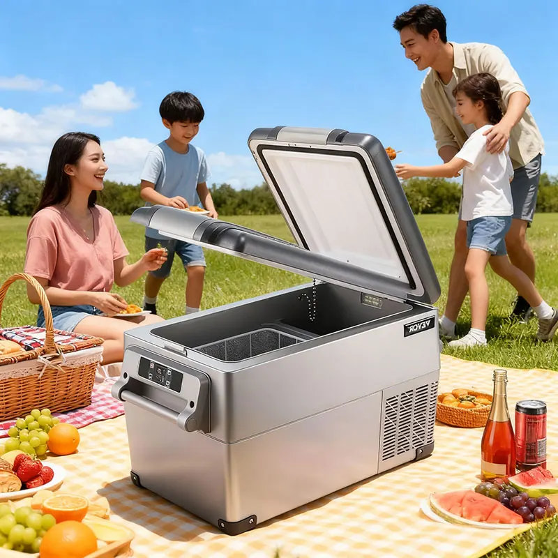 32L42L Auto-Gefrierschrank, kleiner elektrischer Kühler, Temperaturregelung, Digitalanzeige, Kompressor für Zuhause im Freien, Camping, Reisen Image