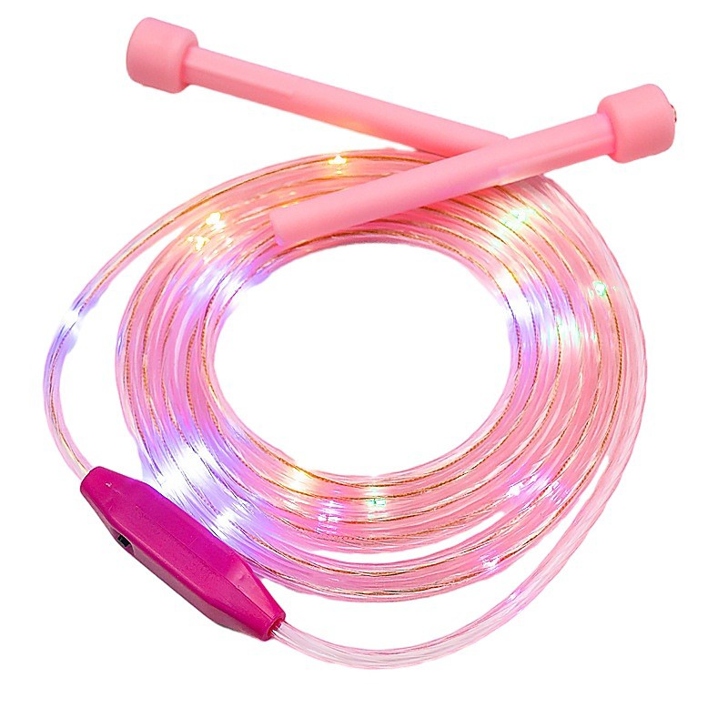 LED Light-Up Jump Rope for Kids, Adjustable Length Glowing Skipping Rope, Tangle Free PVC Jumping Rope Colorful Luminous Jumping Rope for Indoor Outdoor Fitness Exercise Night Party Favors