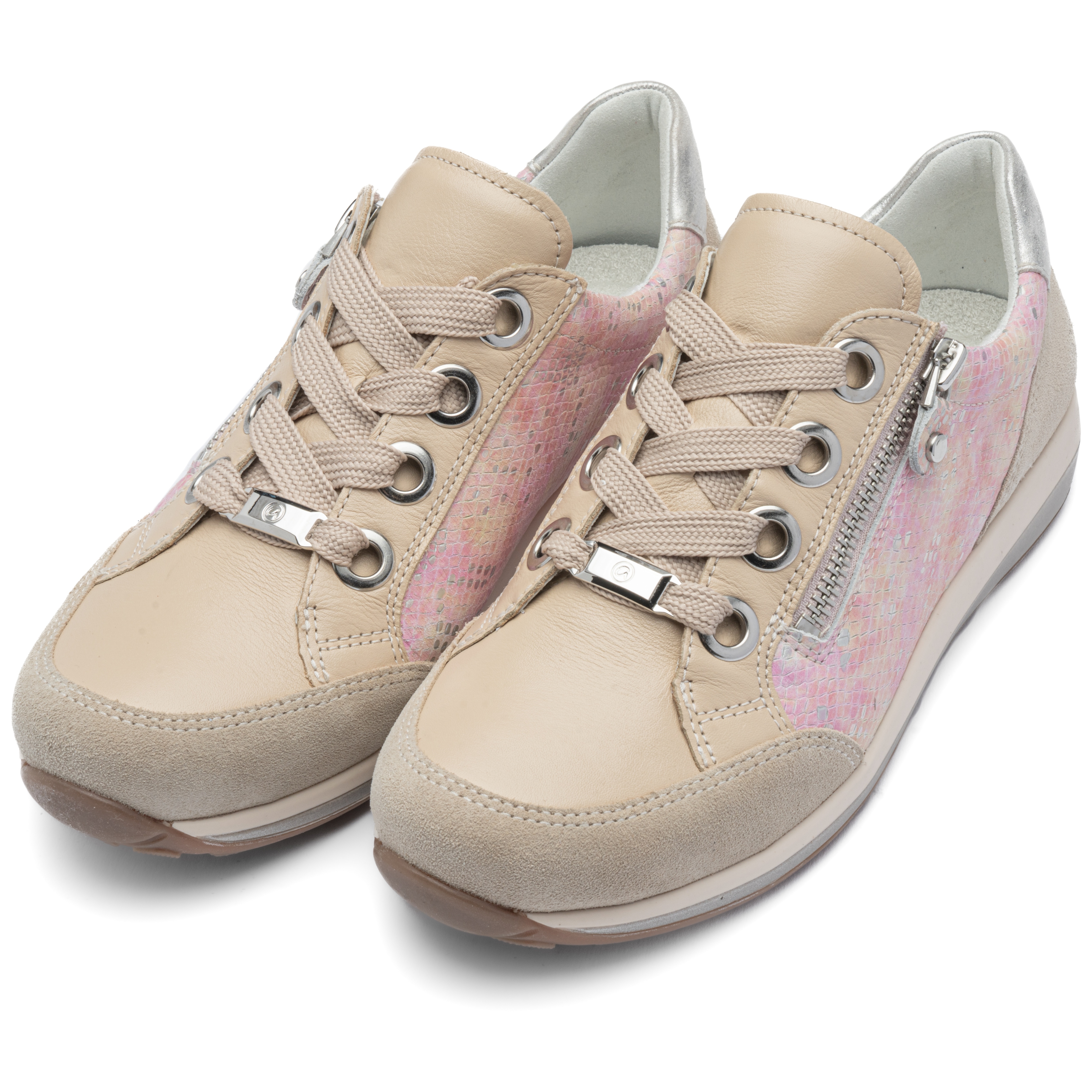 Keilsneaker ARA "OSAKA", Damen, Gr. 7,5 (41,5), rosa kombiniert, Schuhe, Freizeitschuh, Halbschuh, Schnürer in Komfortweite H (= sehr weit)