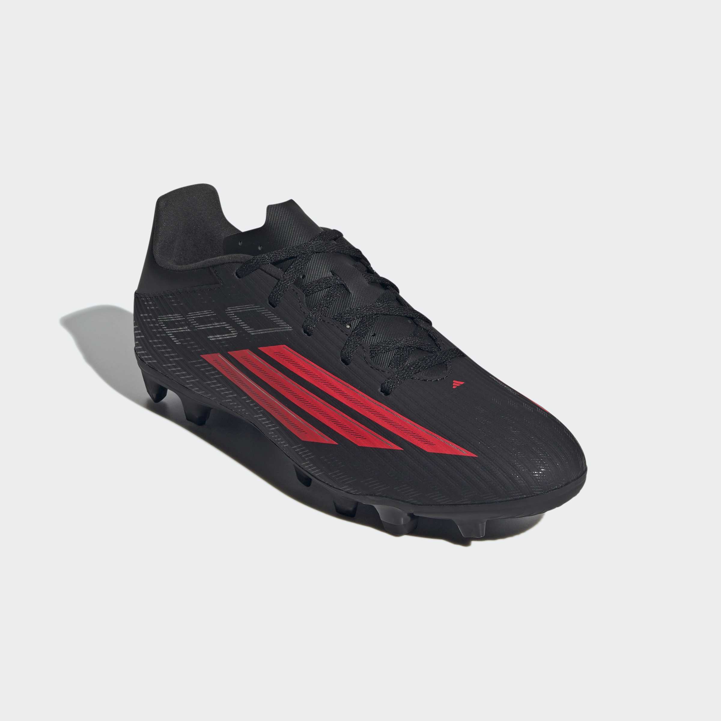 Fußballschuh ADIDAS PERFORMANCE "F50 CLUB, FESTE/GEMISCHTE BÖDEN", Gr. 44, core schwarz, lucid rot, core schwarz, Synthetik, Textil, Schuhe Fußballschuh, für viele verschiedene Böden geeignet