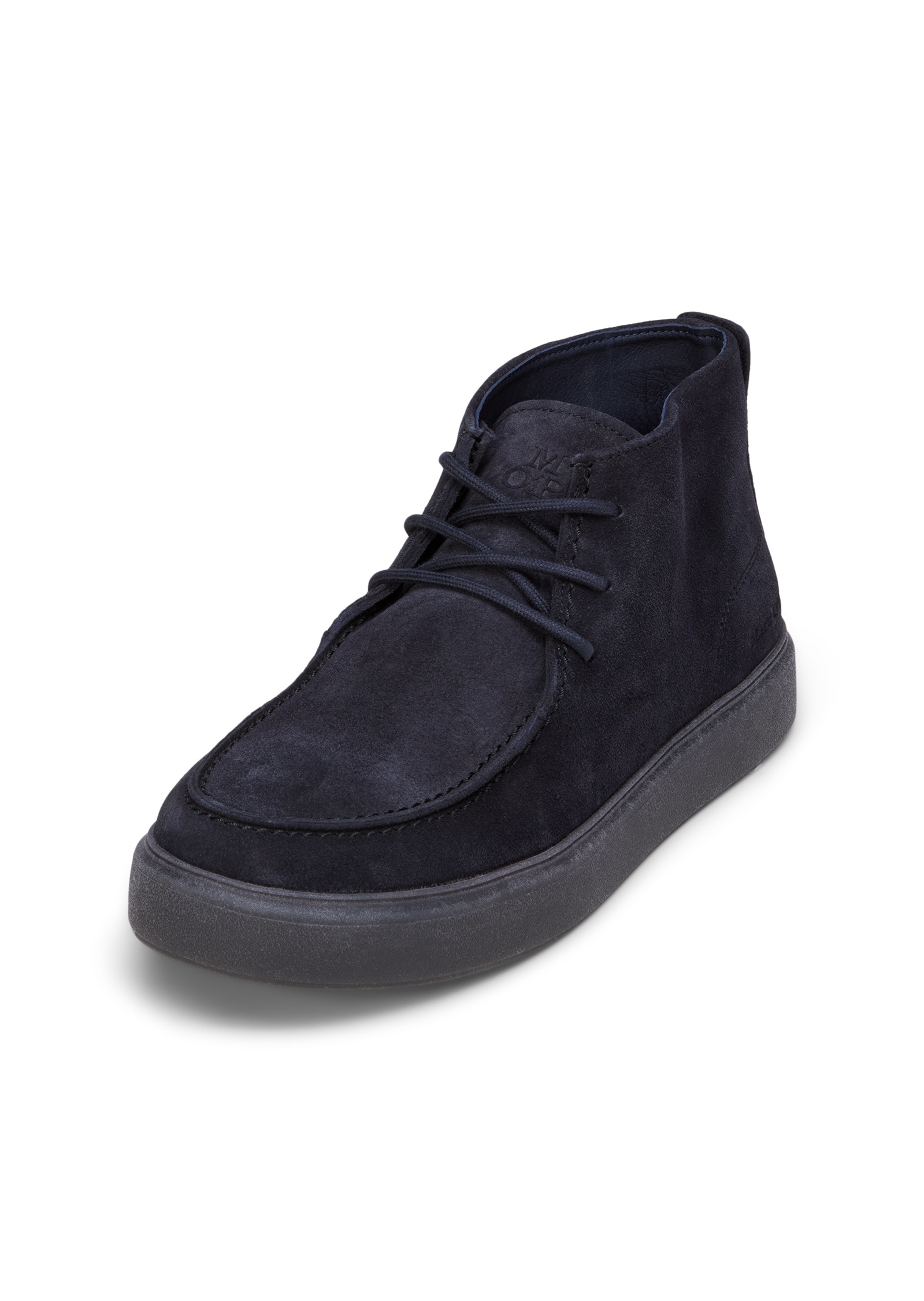 Stiefelette MARC O'POLO "aus geöltem Veloursleder", Herren, Gr. 45, navy, Obermaterial: 100% Leder (Rind), unifarben, Schuhe Stiefelette