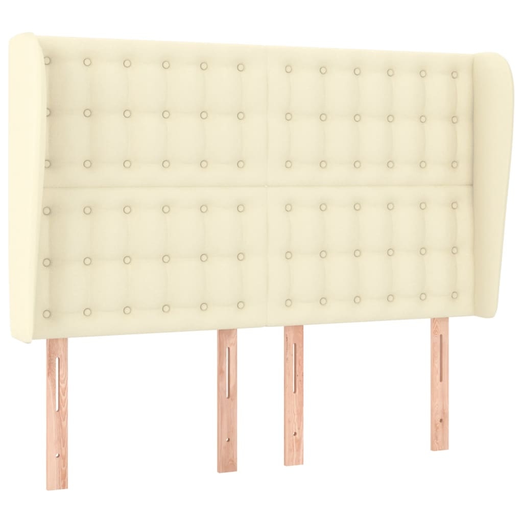 vidaXL Kopfteil mit Ohren Creme 147x23x118/128 cm Kunstleder Image