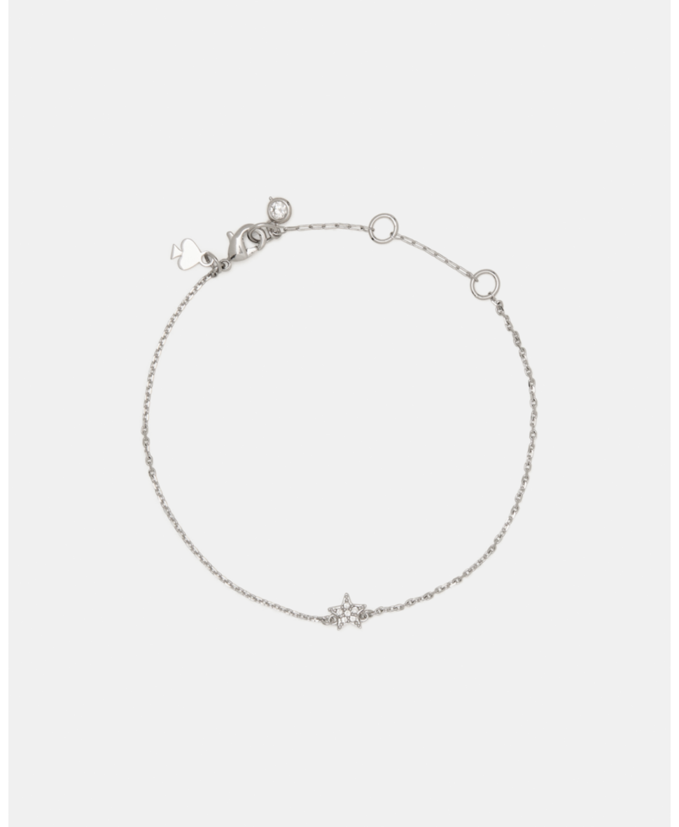 Kate Spade Womens Earrings Pave Mini Star Bracelet - Silver - One Size | Kate Spade Sale | Discount Designer Brands