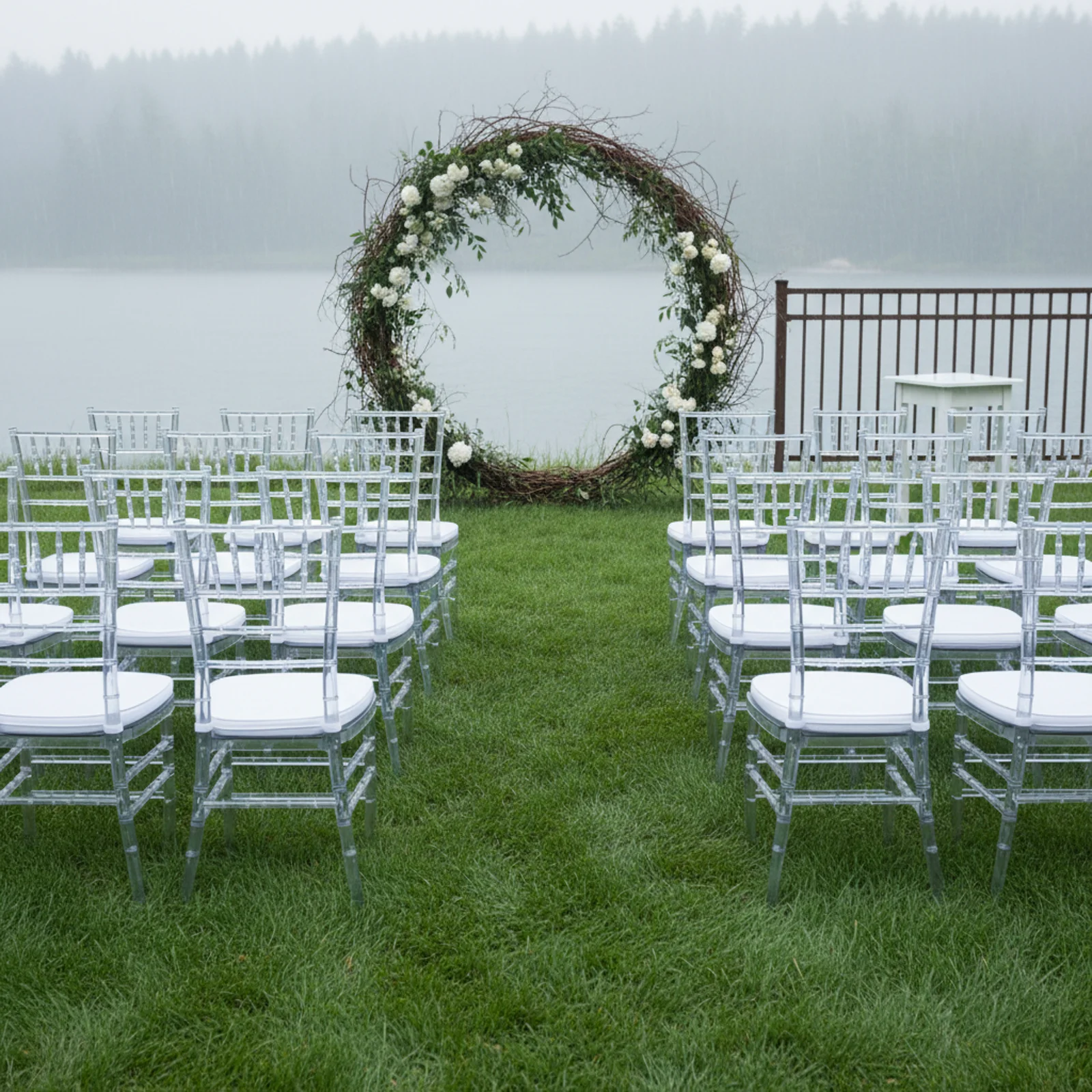 4-teilige transparente PC-Stapelstühle, elegante Kristall-Bambusstühle für das Esszimmer von Hochzeiten, Partys und Veranstaltungen Image