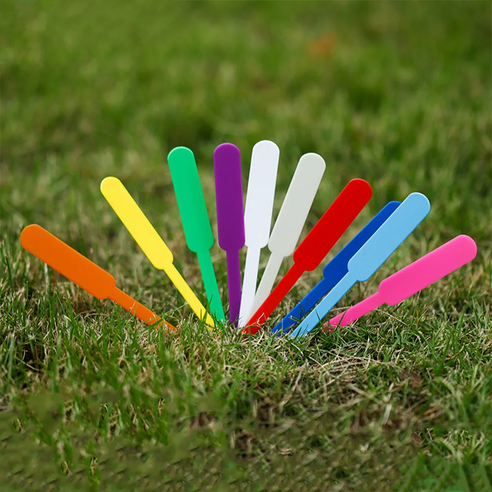 100 Stück Wasserdichte Garten-Pflanzenschilder DIY Pflanzendeko-Werkzeug Kunststoff-Etiketten für Blumen Kräuter Bonsai Markierung Topfsetiketten Sämlingsmarkierung Image