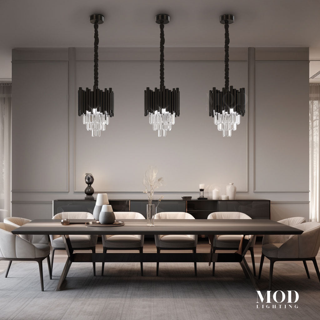 Mini Obsidian Pendant | Mini Crystal Pendant | Style A / Warm White (3000k) | MOD LIGHTING