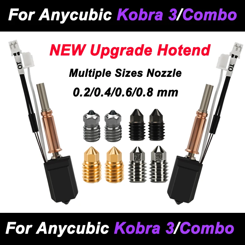 Für Kobra 3 Hotend Upgrade Neue Heiße Ende Für Anycubic kobra 3 Keramik Hotend 24 V 60 W Keramik heißer Ende Thermistor Düse 3d Drucker Image