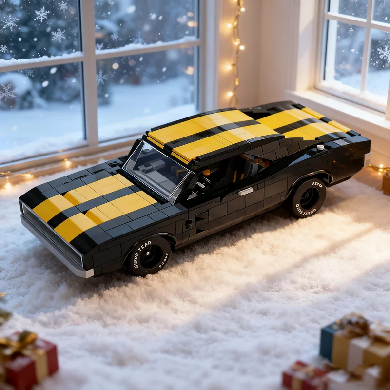 1660 stücke MOC Dodge Charger Rennwagen Autos Modell Bausteine Montieren DIY Bau Weihnachten Geschenk Idee Spielzeug Kreative Ziegel Image