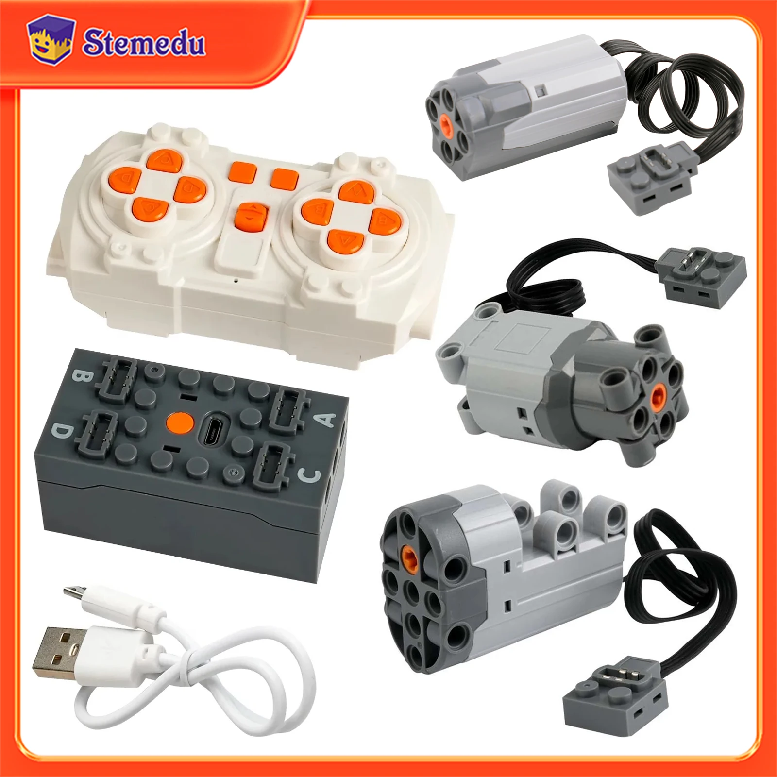 APP Programmierbares Smart Building Blocks Bricks Kit mit Servo L M Motor und 8-Gang-Fernbedienung, kompatibles Legoeds PF MOC-System Image