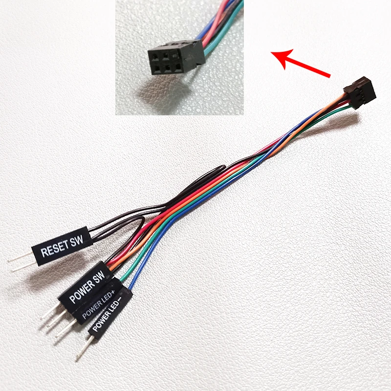 2,0mm 5-polig 7-polig bis 2,54mm 6-poliges Kabel zurücksetzen Strom versorgung sw Schalter HDD-LED für Dell Motherboard Image