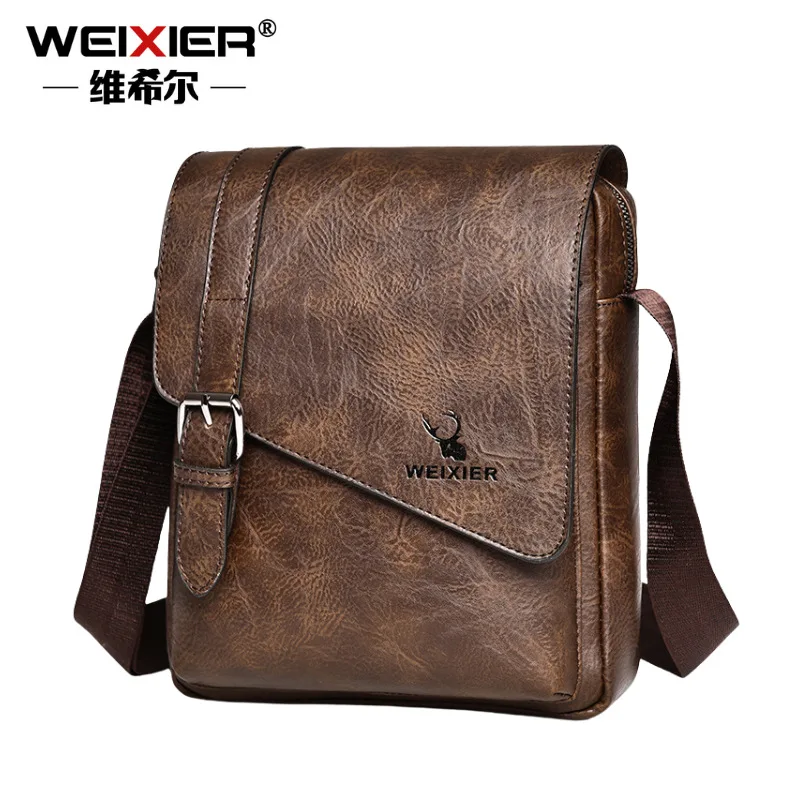 Männer Retro Business Schulter Tasche Neue Modische Marke PU Leder Retro Handtasche Vielseitige Reise Umhängetaschen sling bolso sac Image