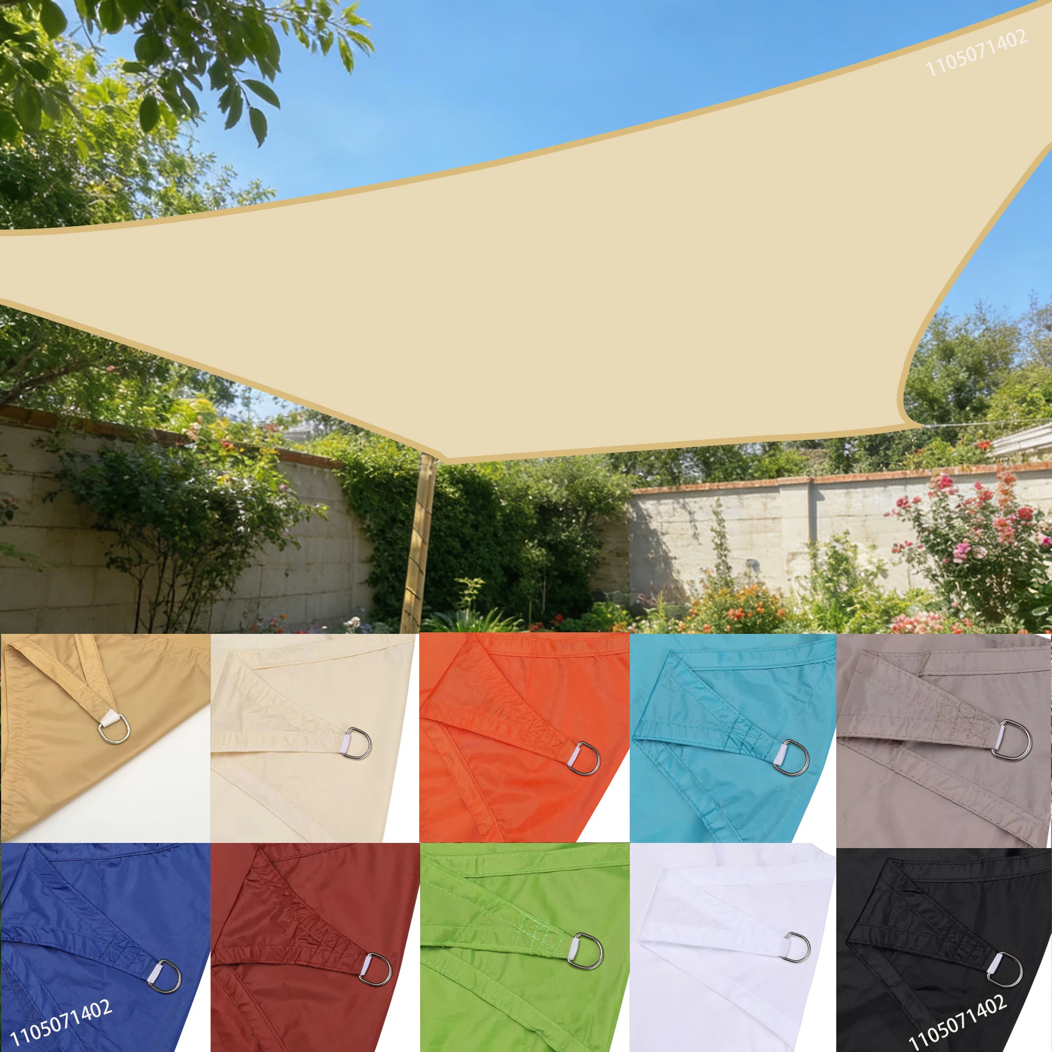 95% UV-Schutz Wasserdichtes Sonnensegel - Hochdichtes Atmungsaktives Sonnendach für Terrasse, Garten, Pool, Hinterhof, Windbeständig mit Edelstahl Image