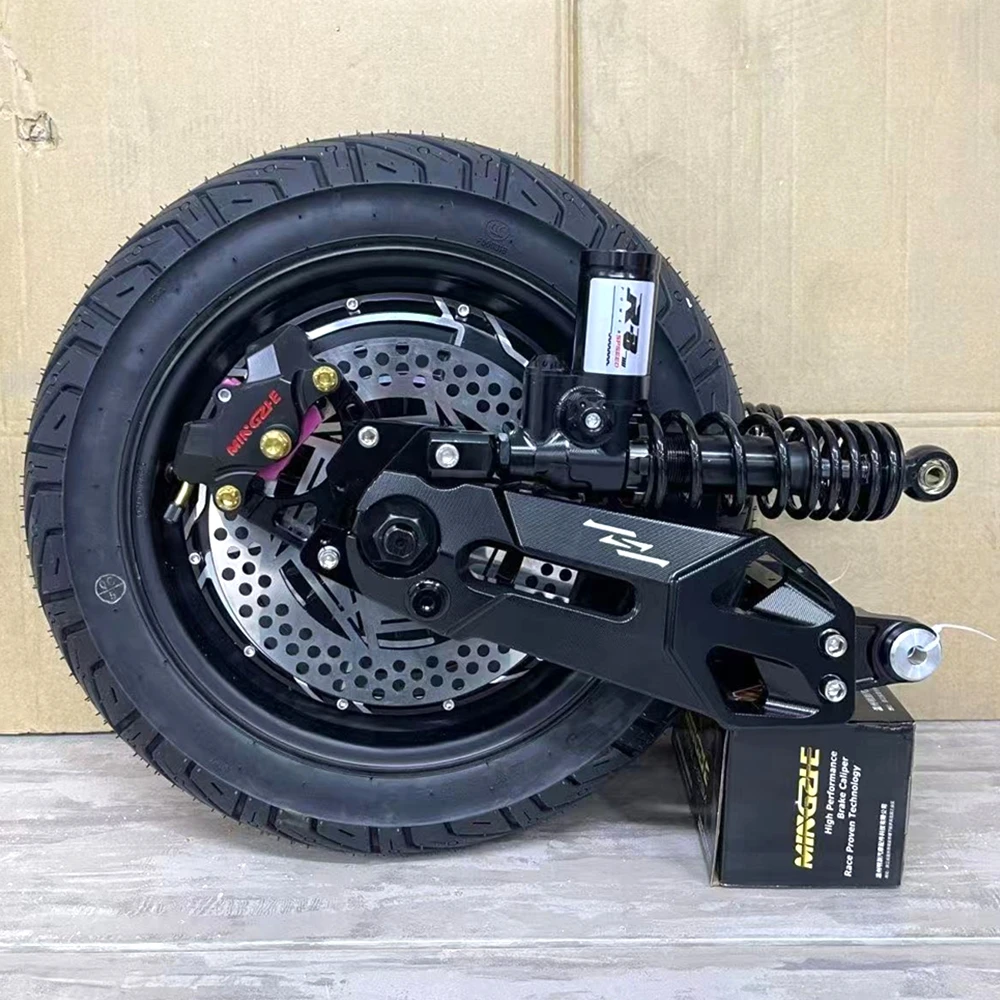 QS Motore 12 "2000W/3000W Motore Mozzo Ad Alta Potenza Set Ruota Posteriore Con Freno A Disco Forcellone e Ammortizzatore Per E-Bike Ninebot Serie E/N/M