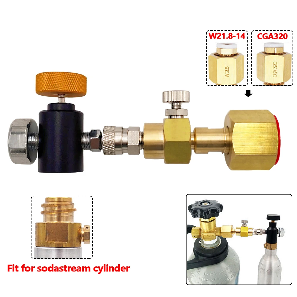 CO2-Soda-Nachfüllstation-Adapter für Sodastream Tr21-4 Zylinderflasche von W21.8-14 CGA320 G3/4 Karbonatiertank Image