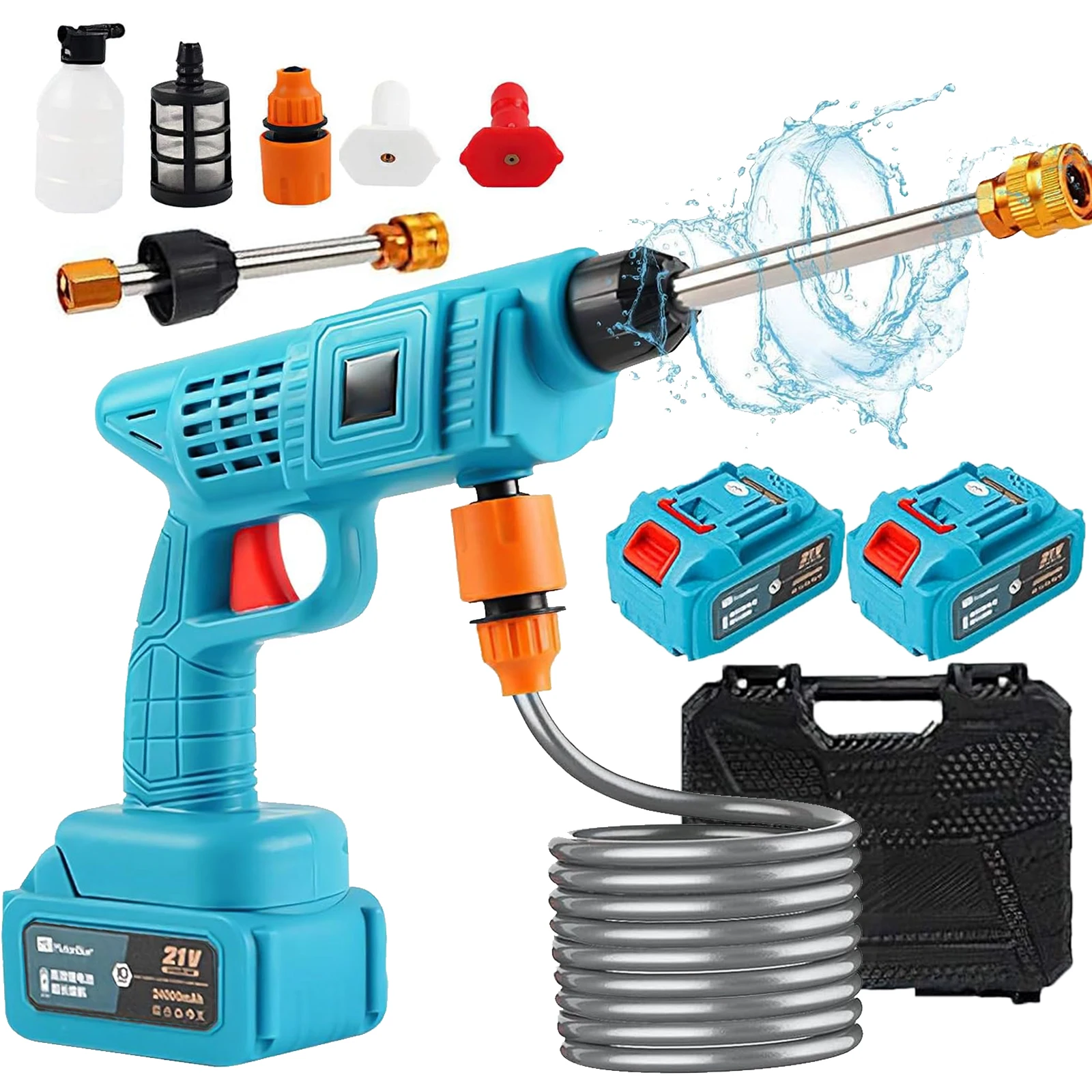 Cordless Wireless Hochdruck Auto Waschen Waschmaschine Pistole Generator Wasser Pistole Spray Reiniger Auto Waschmaschine Für Makita 21V Batterie Image