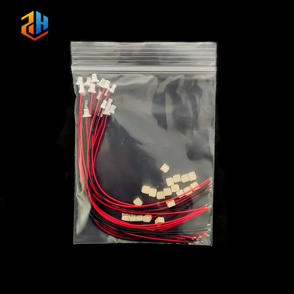 10 Sets JST SH 1,0 mm 2-Pin-Verbindungskabel – SMD-vertikale Steckbuchse 28 AWG 10/20/30 cm für miniaturisierte Elektronik Image