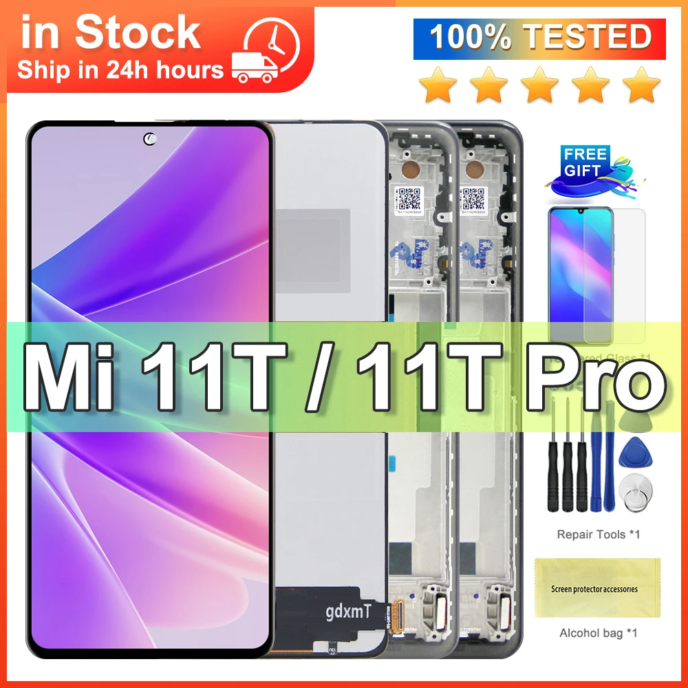 6.76 "getestet xiaomi mi 11t pro LCD-Bildschirm mit Frame Touch Digitizer-Baugruppe für mi11t sg LCD-Reparatur bildschirm Image