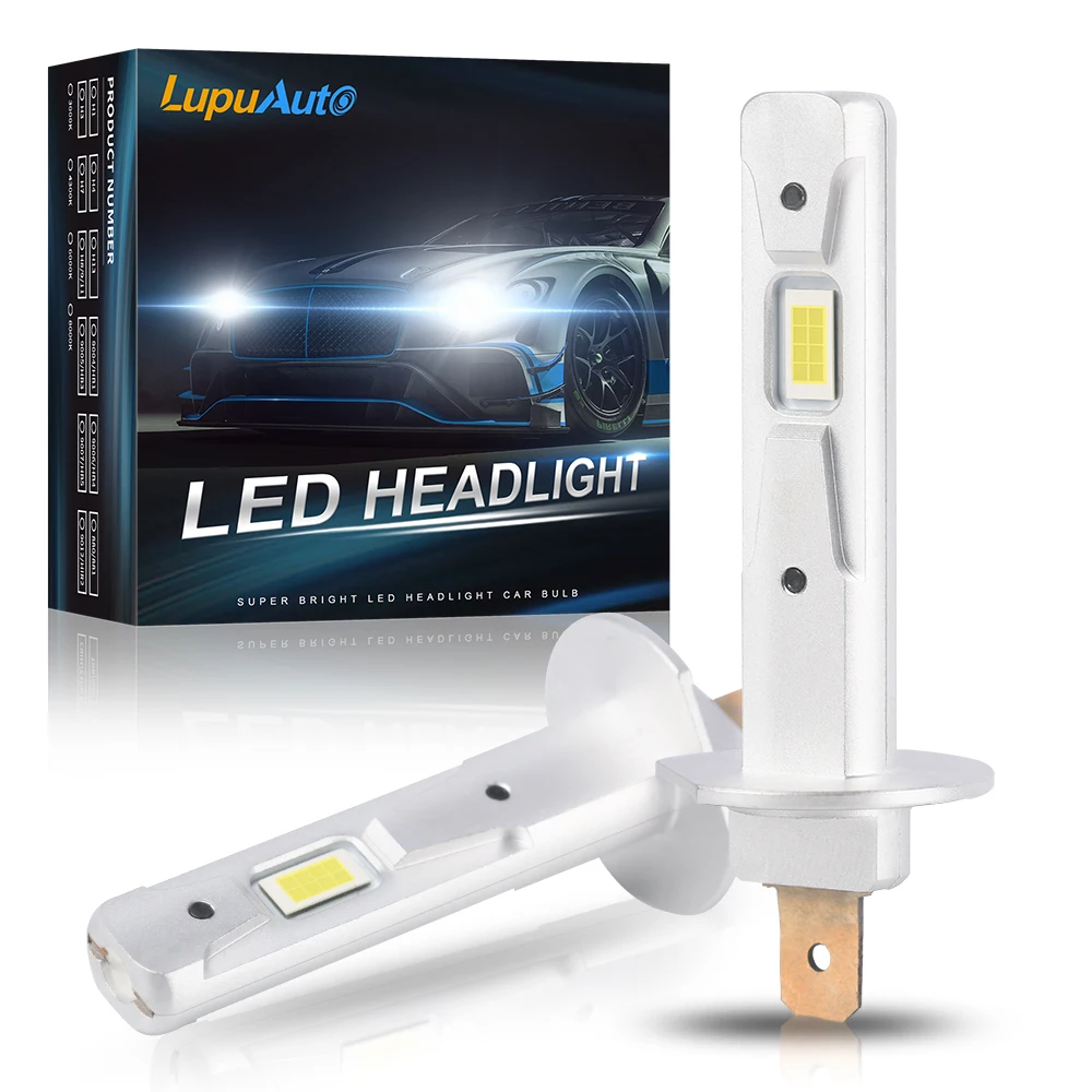 2 pezzi 1:1 LED per auto H1 H3 LED Canbus lampadina per fari 60W 12000Lm bianco 6000K Mini per auto LED fendinebbia super luminosi 12V Lupuauto