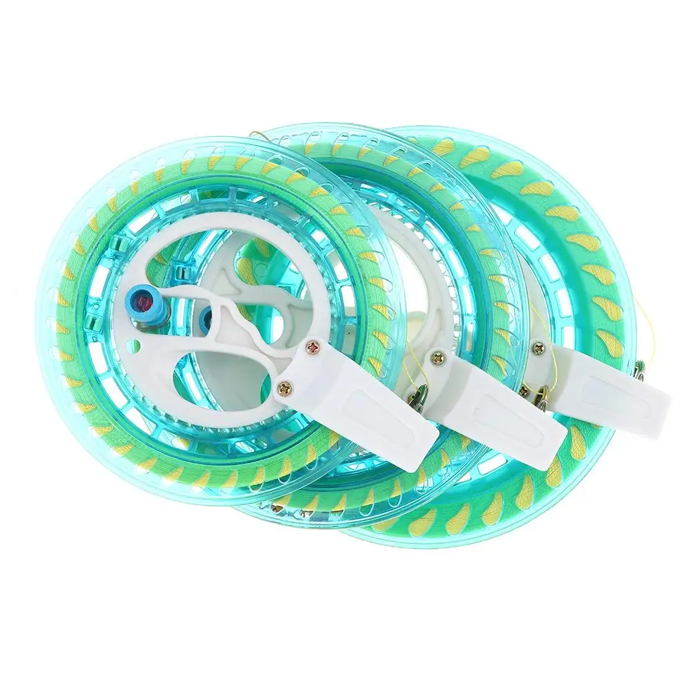 Grip Creative Twisted String Line Round Blue Kite Reel Handle Tool String Flying Winder Fire Wheel Image