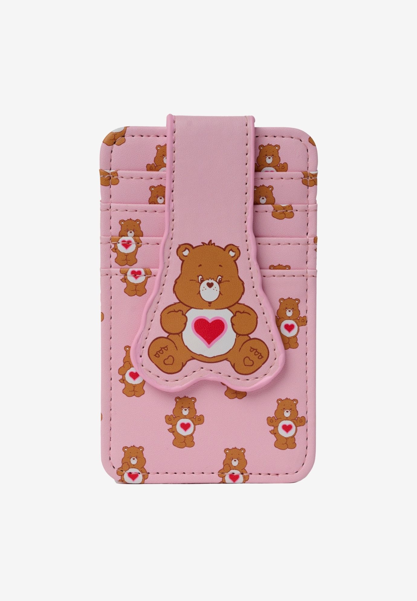 Women's Womens Care Bears Card Holder Wallet Button Snap Closure Tenderheart by Carebears in Pink (Size ONE SIZE)