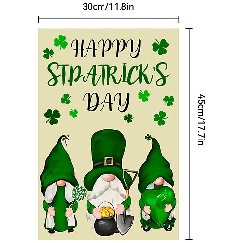 10 Stück St. Patrick's Day Gartenfahne Irischer Nationalfeiertag Karneval Glücksklee Image