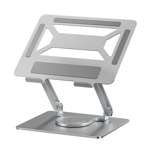 Laptop-Dockingstation aus Aluminium, verstellbarer Computerständer mit 360°-Drehfuß, ergonomischer, faltbarer Laptop-Erhöhung mit 5-in-1-Hub (3 USB 3.0) für 13-17 Zoll Laptops/Tablets Image