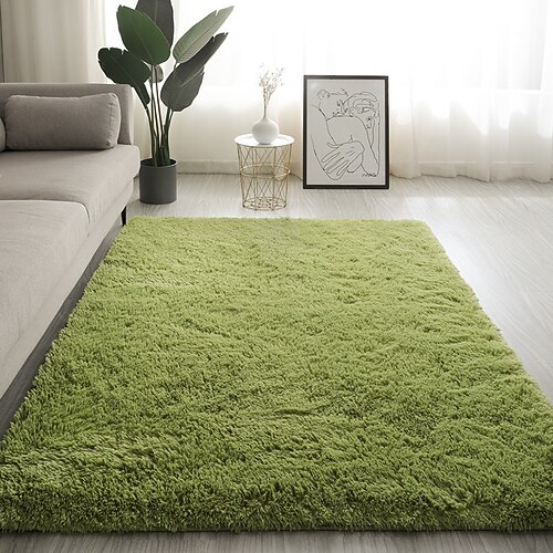 Schlafzimmerteppich im nordischen Stil, flauschiger Bodenteppich, weicher Dekoteppich für Wohnzimmer, Couchtisch, Nachttisch und Mädchenzimmer Image